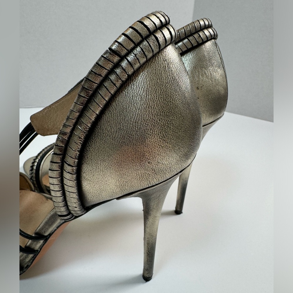 L.A.M.B. LAMB Women's Karoline Strappy Stiletto Heels Gunmetal size 10 M Y2K - Picture 11 of 16